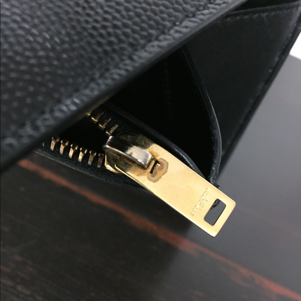 Saint Laurent YSL Grain De Poudre Nero Gold Wallet - Picture 8 of 8